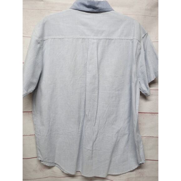 Vtg Casey & Max Blue Pinstripe Animal Print 2pc Set Vest Shirt Sz L Large - Picture 7 of 12